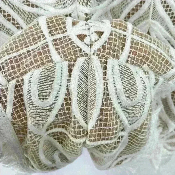 Alexis White Garner Lace Fringe Long Sleeve Romper ASO Taylor Swift - Picture 11 of 15